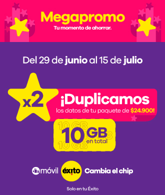 del 29 de junio al 15 de julio duplicamos los datos de tus paquetes de 24.900