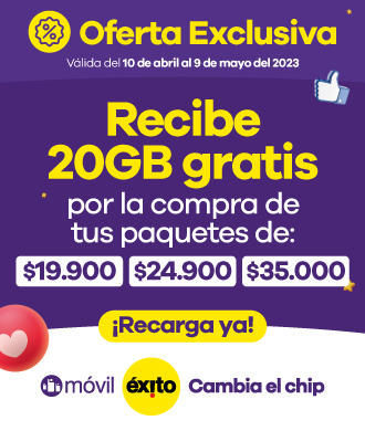 Legal 20GB gratis por paquetes de $19.900, $24.900 y $35.000