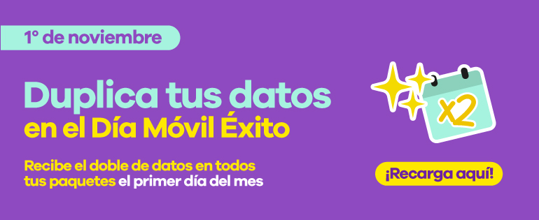 Banner Datos X2 Día Móvil Éxito Noviembre Mobile